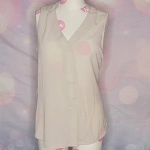 Tan Sleeveless Blouse